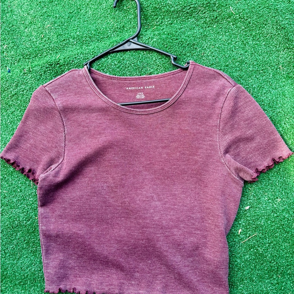 American Eagle Outfitters Burgundy Women's Top